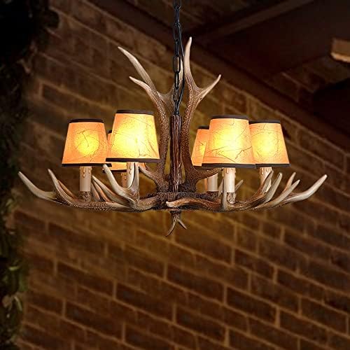 Resin Antler Chandelier Dining Room Lamp with E14 Base