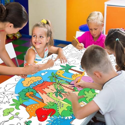 Dinosaur Giant Coloring Poster 30x72 Inches for Parties and Classrooms
