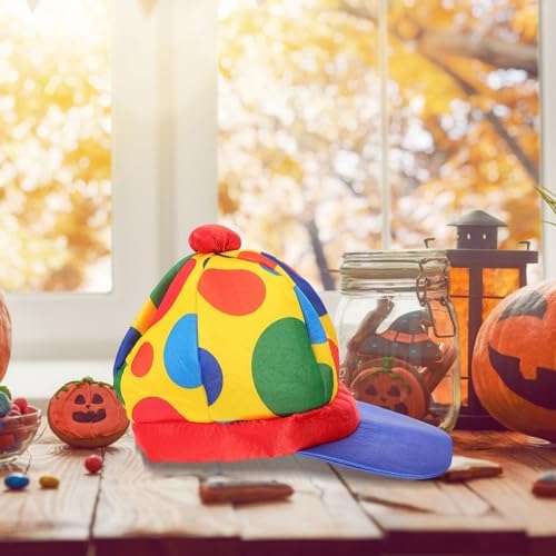 LOGOFUN Plush Clown Halloween Crown Hat for Adults Teens
