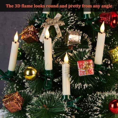 12Pcs Flameless LED Candles with 3D Wick and Clip-on Design