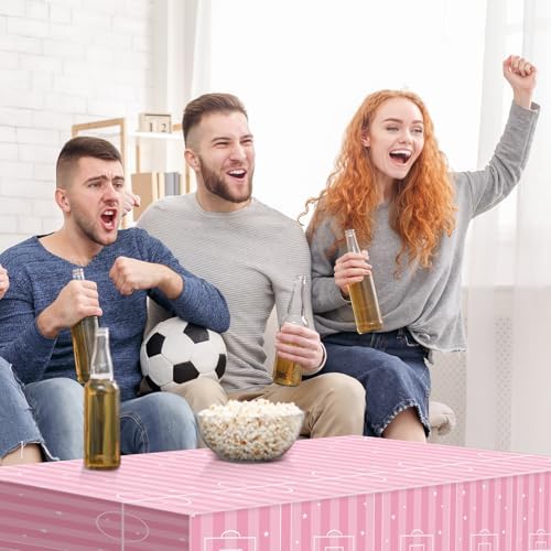 Oudain 4 Pcs Pink Soccer Party Tablecloths