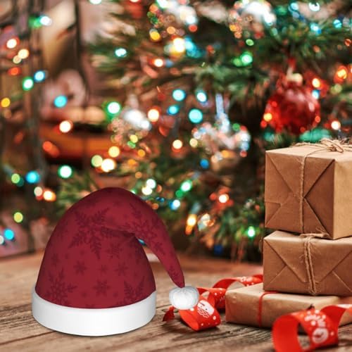 Christmas Red Snowflake Santa Hat for Kids