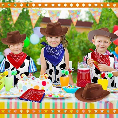 Mepase 36 Pcs Halloween Kids Western Cowboy Costume Set