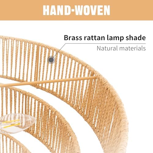 DORESshop 6 Light Boho Rattan Chandelier