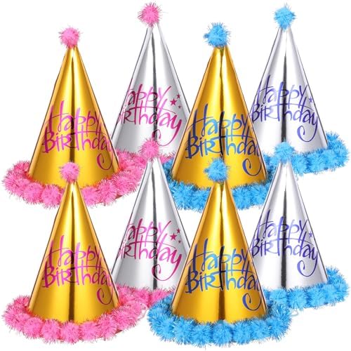 LUOZZY 8pcs Birthday Caps for Kids Girls