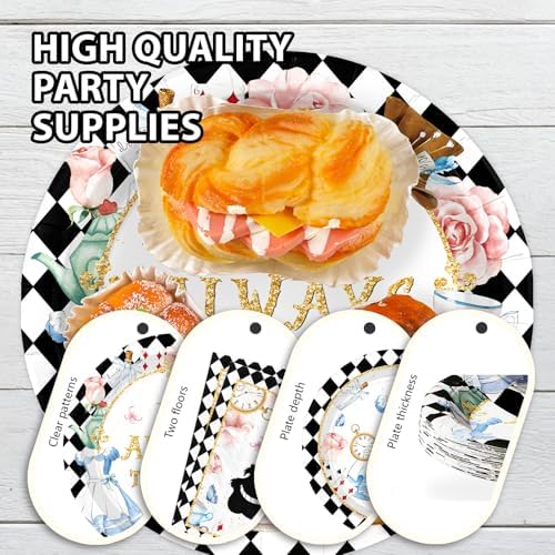 Grencian 96 Pcs Alice in Wonderland Party Decorations