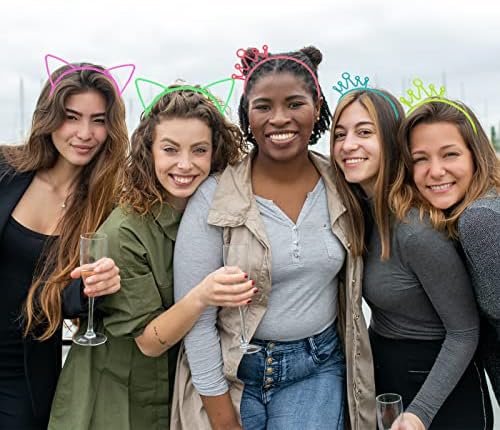 Glow in The Dark Cat Ear Crown Headbands for Birthday Halloween Parties