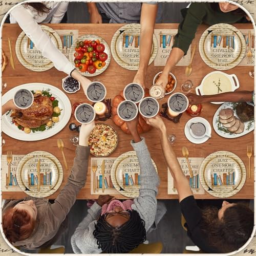Zhehao 168 Pcs Book Theme Party Tableware Set for 24 Guests