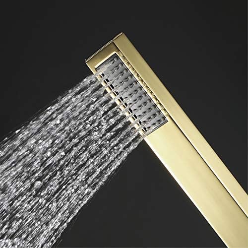 Titanium Gold Brass Handheld Shower Head with High Pressure Rain Spray