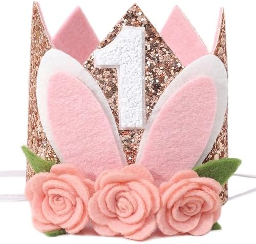 Some Bunny 1st Birthday Floral Crown Hat for Girls