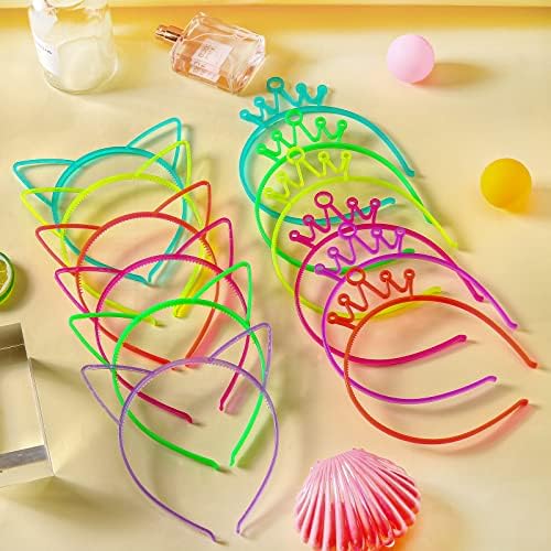 Glow in The Dark Cat Ear Crown Headbands for Birthday Halloween Parties