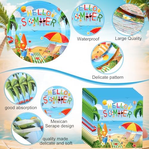 452 Pcs Summer Beach Party Decorations Set