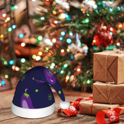 Eggplant Santa Hat for Kids Baby Christmas Hat