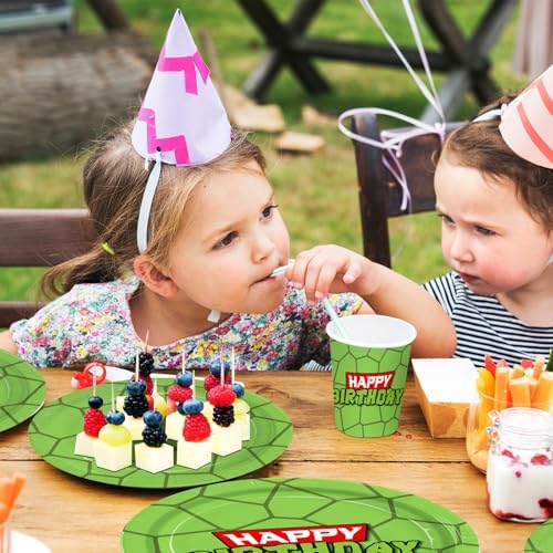 Eywusco 192pcs Turtle Birthday Tableware Set for Kids Party Supplies