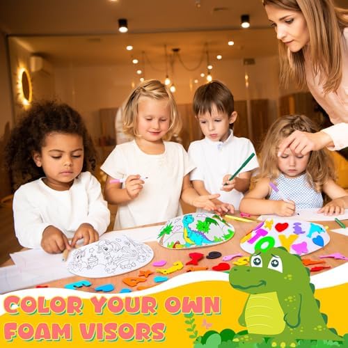 Hercicy 54 Pcs Foam Visors for Kids DIY Crafts