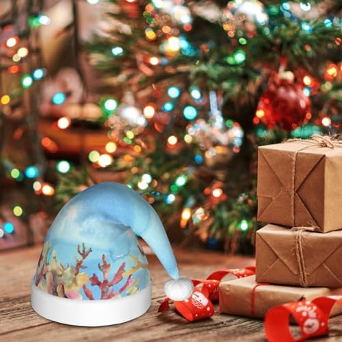 Sea and Fish Santa Hat for Kids Christmas Party Headwear