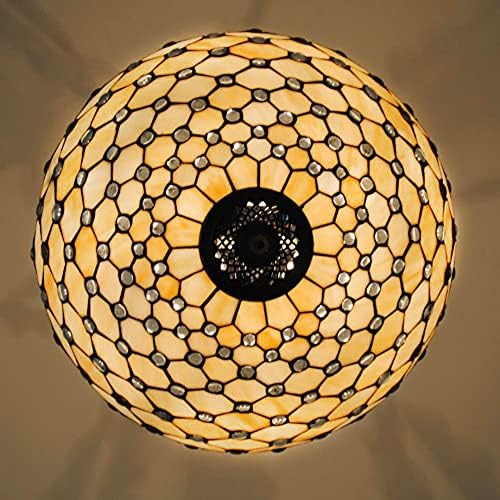 Tiffany Stained Glass Chandelier 3 Light Vintage Ceiling Lamp