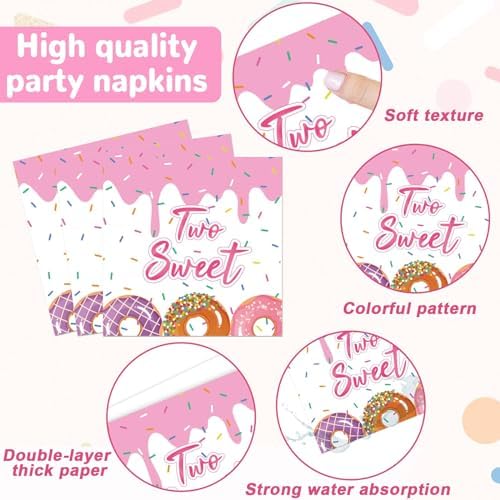 ZOIIWA 98 Piece Two Sweet Donut Party Tableware Set