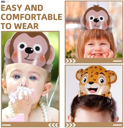 LUOZZY 24pcs Animal Party Hats for Kids