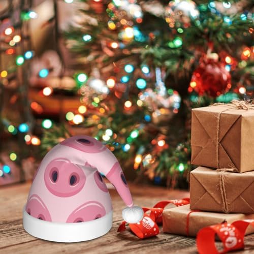 Pig Nose Santa Hat for Kids Christmas Party