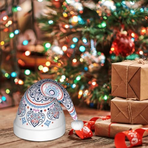 Mandala Santa Hat for Kids Baby Christmas Hat Party
