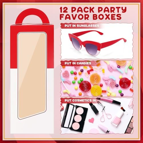 24 Pcs Red and White Party Favors Set for Anime Birthday Wedding Decorations