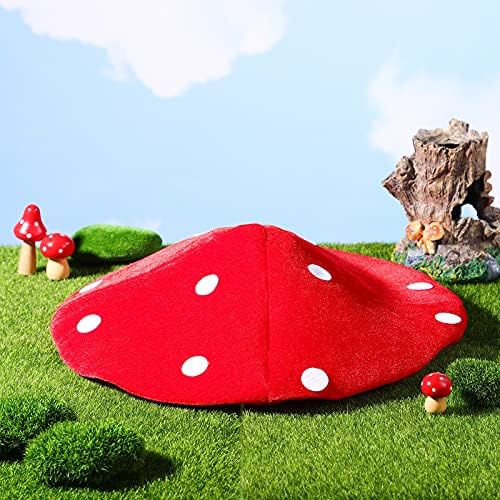 NUOBESTY Kids Red Plush Mushroom Costume Hat