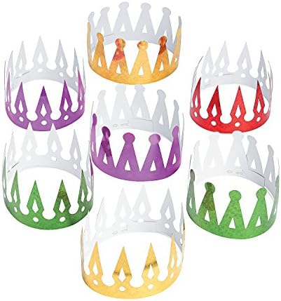Fun Express Assorted Color Prism Crowns 1 Dozen