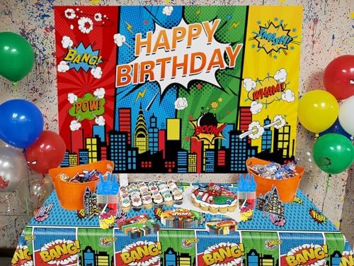 81Pcs Superhero Theme Party Tableware Set for 10