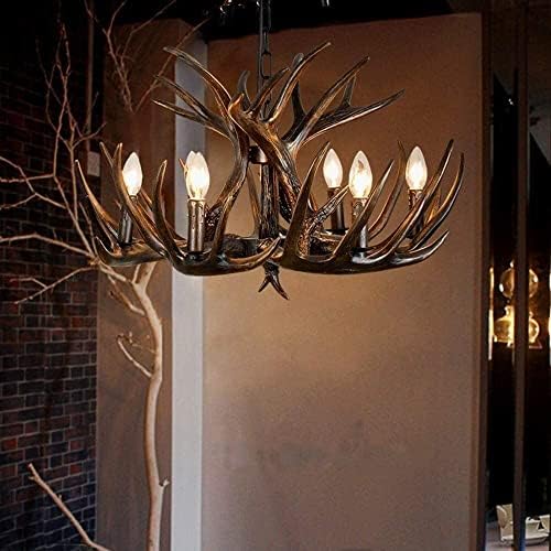 Rustic Deer Antler Chandelier Vintage Style Wall Lamp