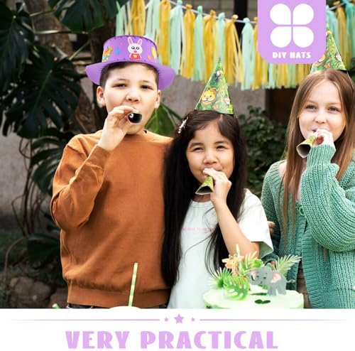 LUOZZY 4 Pack DIY EVA Hat Kits for Kids