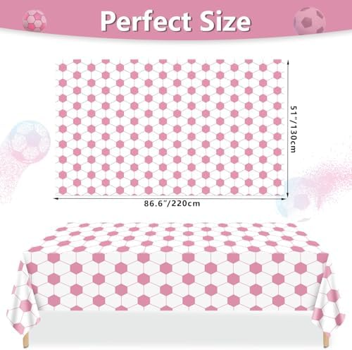 4Pcs Pink Soccer Tablecloths for Girls Party Decor