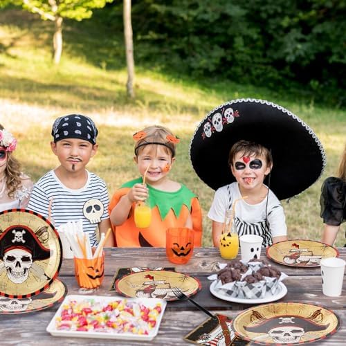 Grencian Pirate Party Tableware Set 96 Pcs Serves 24