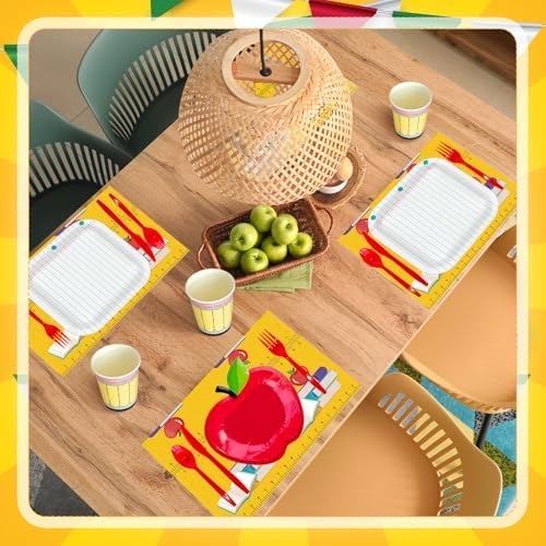 175 Pcs Back to School Tableware Set for 25 Guests