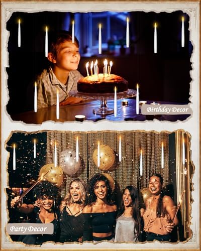 Floating Candles with Wand 10PCS - Flameless Magic Halloween Decor