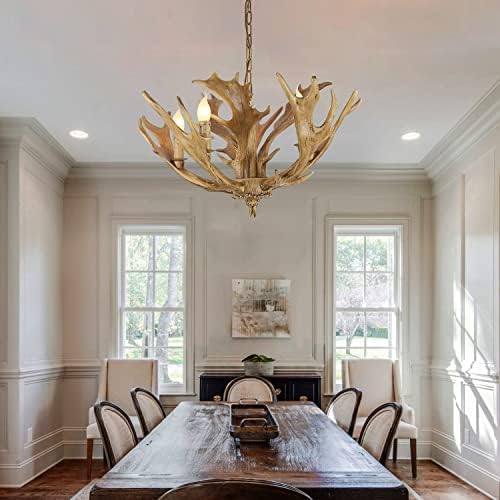Rustic Antlers Chandelier Vintage Deer Horn Pendant Light