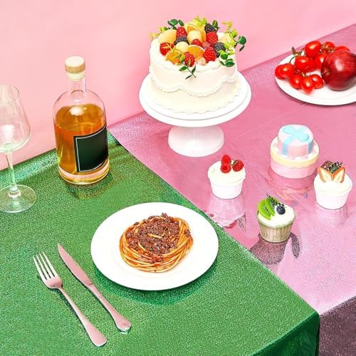 Witch Birthday Party Tablecloth Pink Green 2pcs
