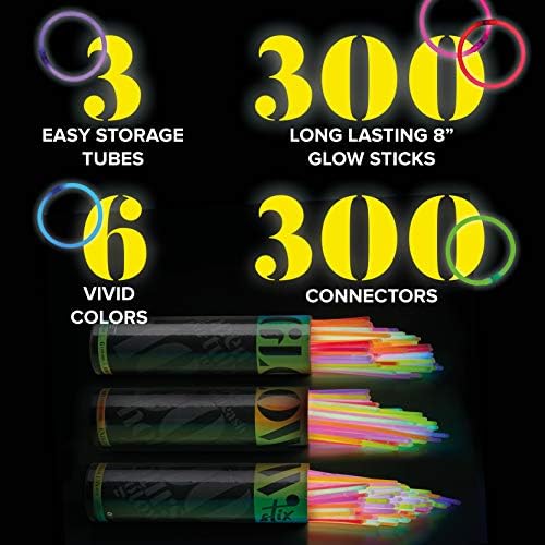 Dragon Too 300 Glow Sticks and Connectors Bulk Pack