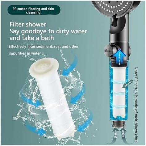 NATTCO Filtered Shower Head with 10 Spray Modes Handheld