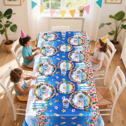 194pcs Hawaiian Aloha Birthday Decorations Set for 24 Guests