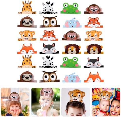 LUOZZY 24pcs Animal Party Hats for Kids