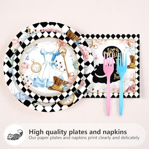 Grencian 96 Pcs Alice in Wonderland Party Decorations