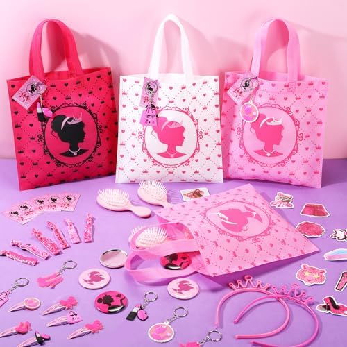 HyDren 147 Pcs Pink Girls Party Favors Set