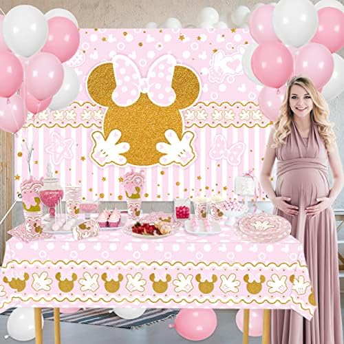 Haimimall Minnie Baby Shower Tableware Set for 20 Guests