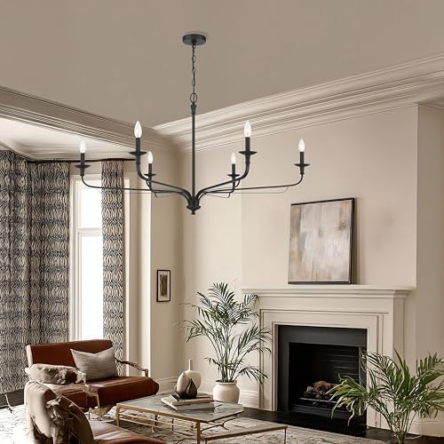 Minka Lavery Velena 6 Light Taper Candle Chandelier Dark Matte Black
