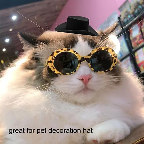 20PCS Mini Black Cowboy Hats for Dollhouse Decor and Party Use