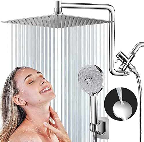 PinWin Shower Head with 6 Settings and Adjustable Arm