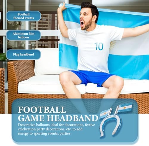 BESPORTBLE 20pcs Flag Design Headbands for Soccer Parties