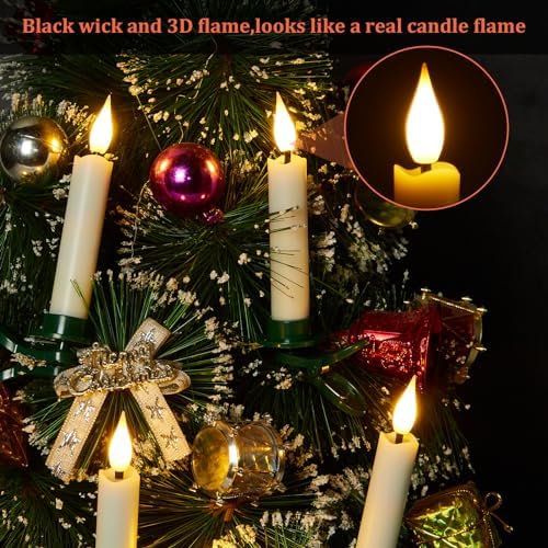 12Pcs Flameless LED Candles with 3D Wick and Clip-on Design