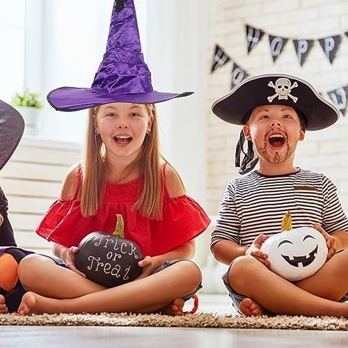 LUOZZY Purple Bat Witch Hat Halloween Costume